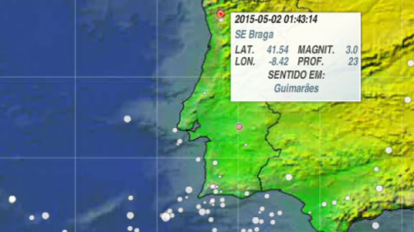 Sismo de magnitude 3 abalou região de Braga