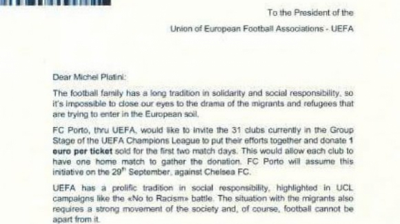 FC Porto vai doar um euro por cada bilhete com o Chelsea para ajudar migrantes
