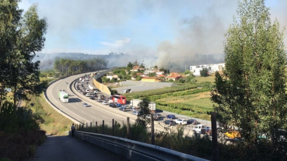 Incêndios cortam trânsito na A3 e estão a ameaçar habitações