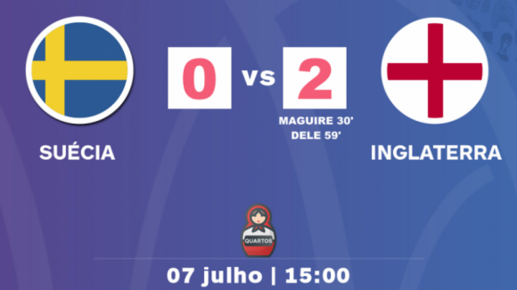 Inglaterra vence Suécia e apura-se pela terceira vez para as 'meias'