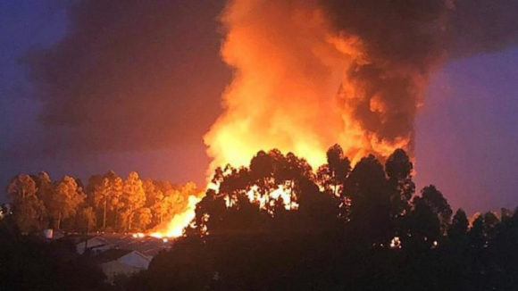 Mais de 100 operacionais combatem incêndio em fábrica de papel em Santa Maria da Feira