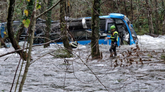 Última hora: encontrada sétima vítima mortal do acidente de autocarro da Galiza