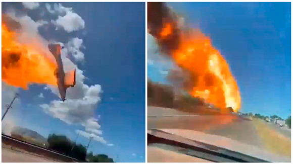Queda e explosão de avião de combate a incêndios no Chile captada por vídeo amador