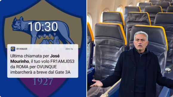Companhia aérea faz “última chamada” a Mourinho depois de ‘special one’ deixar a Roma