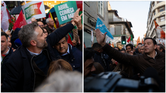 PS e AD percorrem ruas do Porto nas últimas horas de campanha