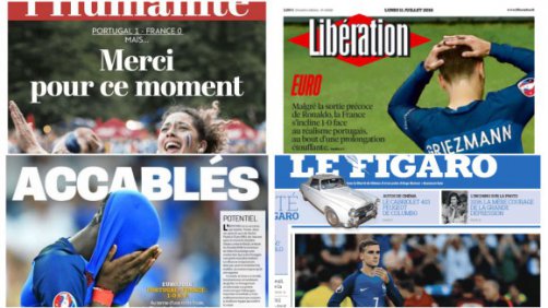 Jornais franceses revelam tristeza nacional após vitória de Portugal