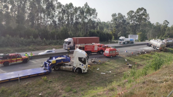 Colisão com dois camiões na A29 provoca um morto e corta trânsito nos dois sentidos