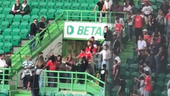Violência nas bancadas entre adeptos do Benfica e Sporting