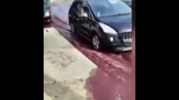 Ruas de Anadia inundadas de vinho tinto
