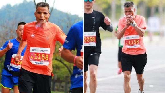 "Tio Chen", célebre maratonista fumador foi suspenso por dois anos