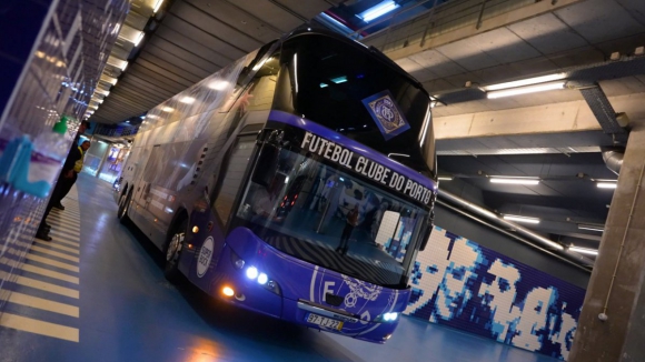 FC Porto: O momento da chegada da equipa ao Est&aacute;dio do Drag&atilde;o