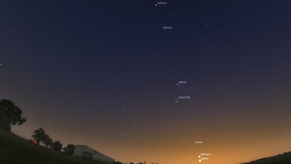 Planetas alinhados esta madrugada. Quantos &eacute; que ser&atilde;o vis&iacute;veis a olho nu?
