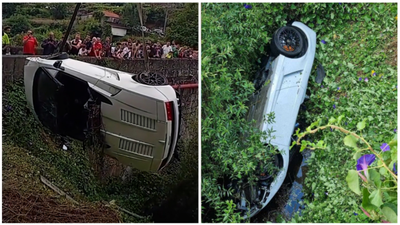 Lamborghini resgatado por supergrua após queda no Rio Ave