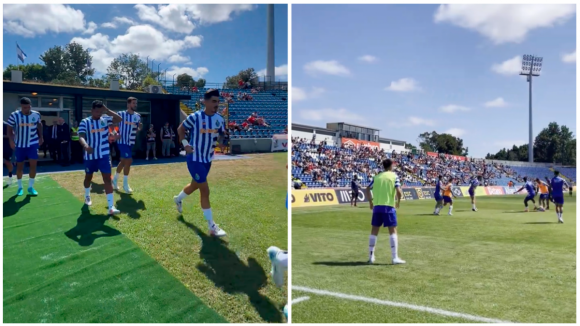 FC Porto: Jogadores já aquecem no Estádio de São Miguel