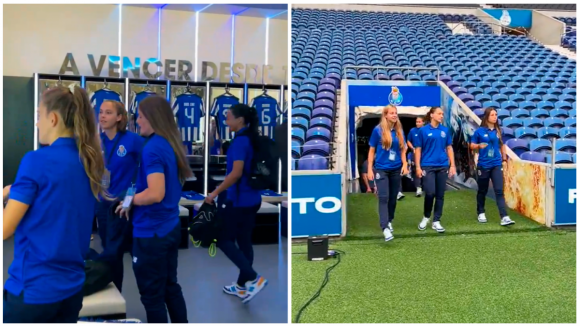 Do balneário ao relvado. Equipa feminina do FC Porto já está no Estádio do Dragão