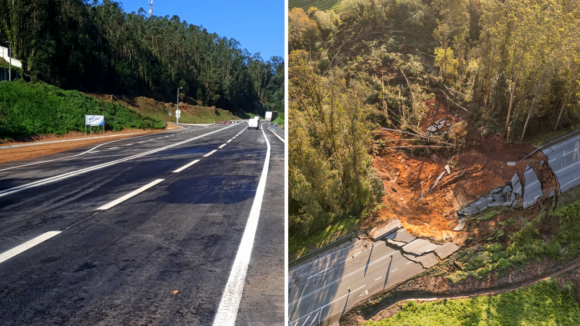 IC2 reabriu em Águeda após aluimento de terras que deixou cratera gigante à vista