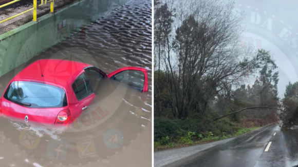 Chuva forte provoca inundações e queda de árvores em Viana do Castelo